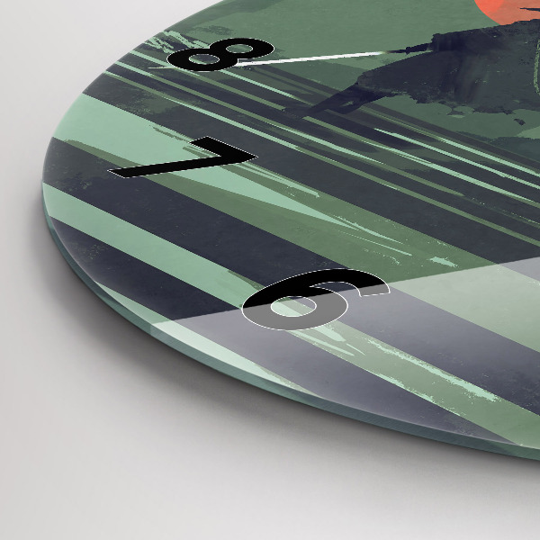 Kerek fali üvegóra Szamuráj az erdőben