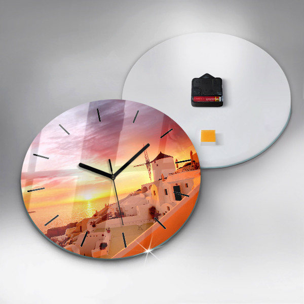 Kerek fali üvegóra Régi szélmalom Santoriniben