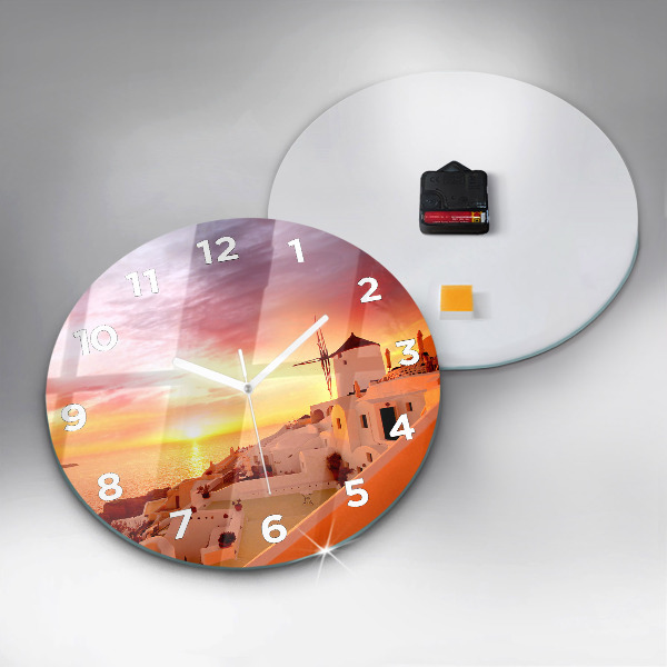 Kerek fali üvegóra Régi szélmalom Santoriniben