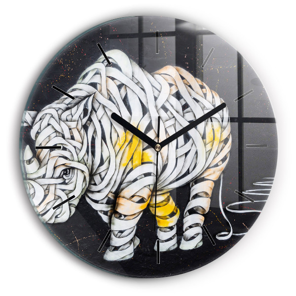 Kerek fali üvegóra Absztrakt orrszarvú