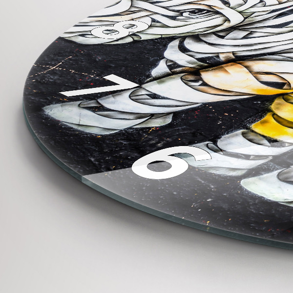 Kerek fali üvegóra Absztrakt orrszarvú