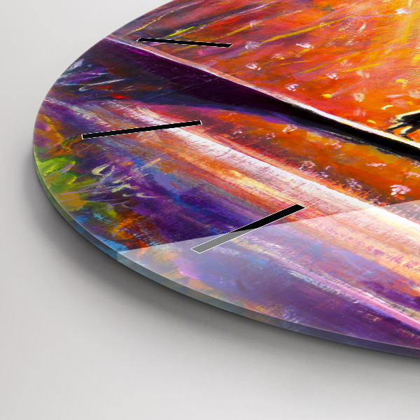 Kerek fali üvegóra Pár az erdőben