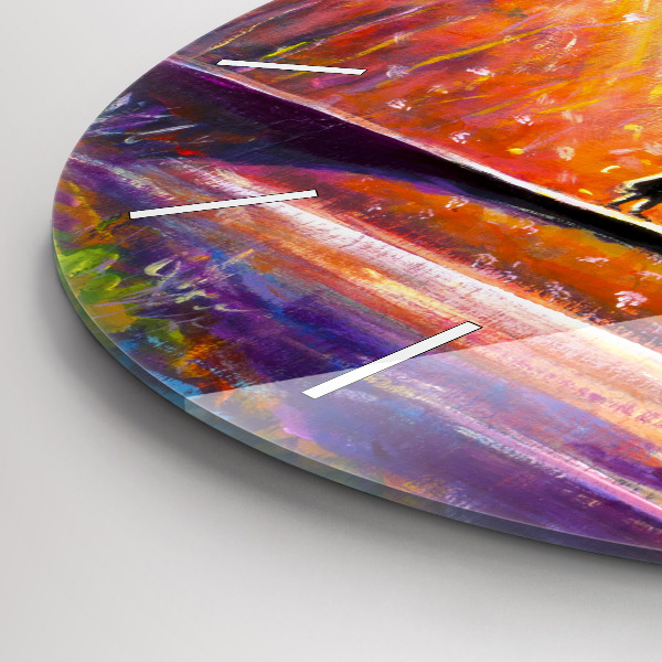 Kerek fali üvegóra Pár az erdőben