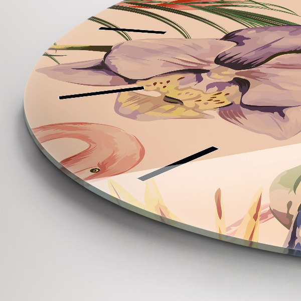 Kerek fali üvegóra Trópusi pálmalevél