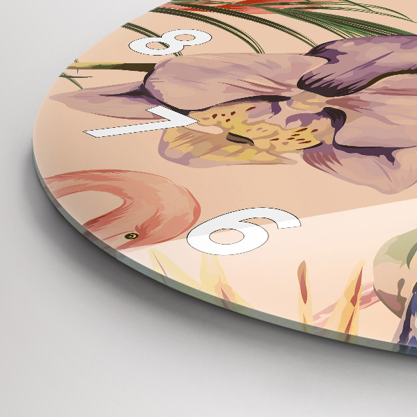 Kerek fali üvegóra Trópusi pálmalevél