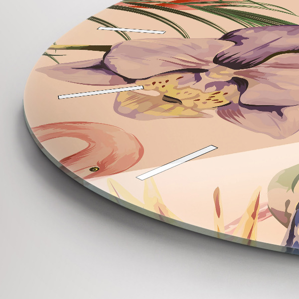 Kerek fali üvegóra Trópusi pálmalevél