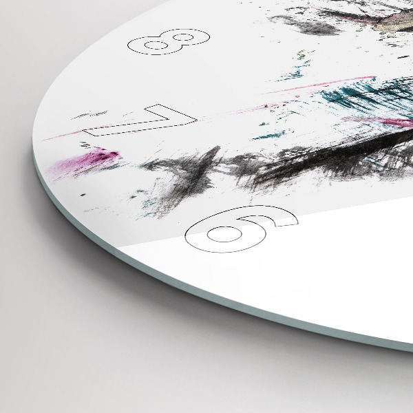 Kerek fali üvegóra Festett farkasprofil