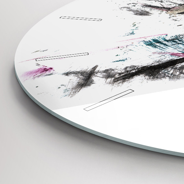 Kerek fali üvegóra Festett farkasprofil