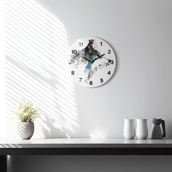 Kerek fali üvegóra Festett farkasprofil