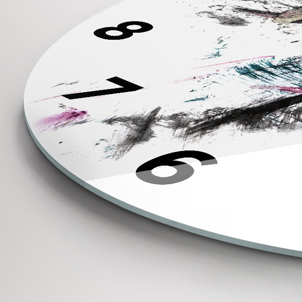 Kerek fali üvegóra Festett farkasprofil