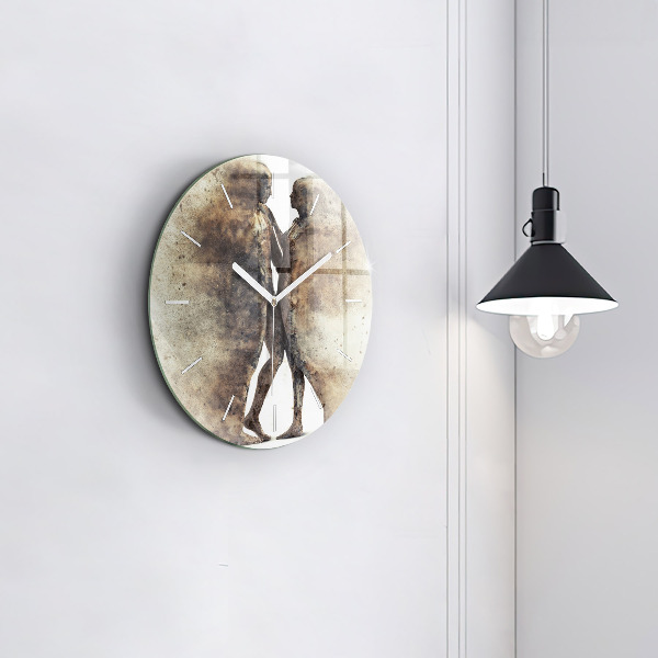 Kerek fali üvegóra Absztrakt homok emberek