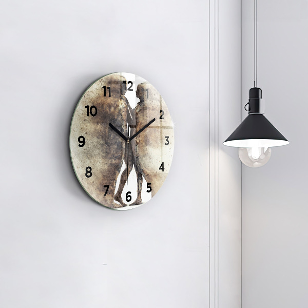 Kerek fali üvegóra Absztrakt homok emberek