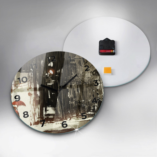 Kerek fali üvegóra Nő egy esős éjszakán