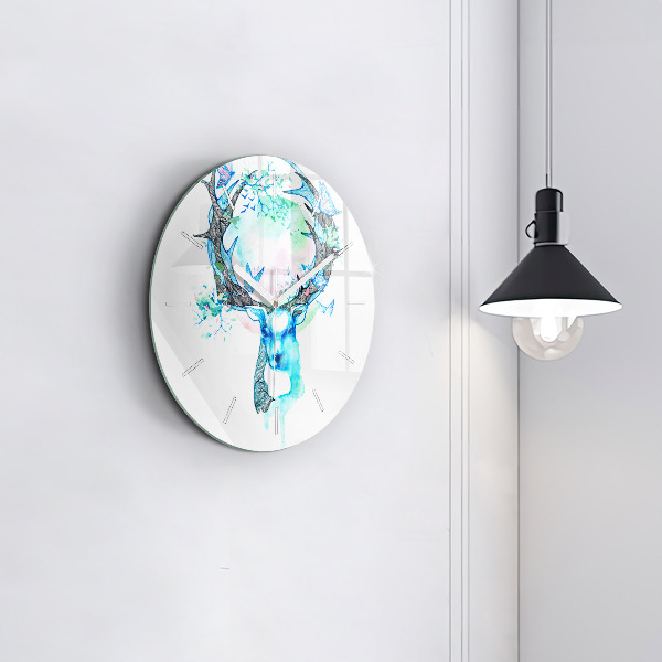 Kerek fali üvegóra Szarvas illusztráció