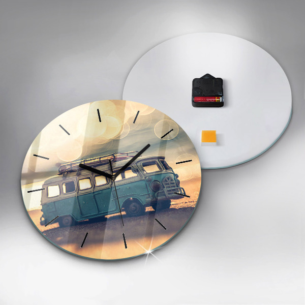 Kerek fali üvegóra Lakókocsi a tengerparton