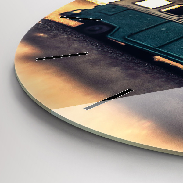 Kerek fali üvegóra Lakókocsi a tengerparton