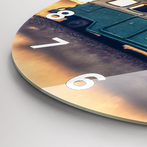 Kerek fali üvegóra Lakókocsi a tengerparton