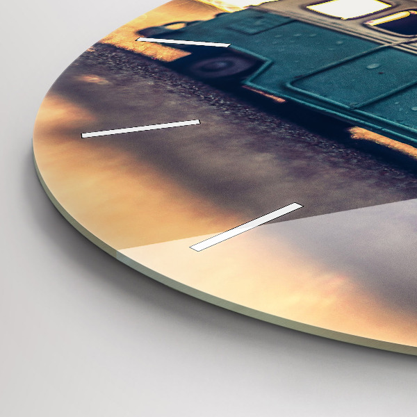 Kerek fali üvegóra Lakókocsi a tengerparton