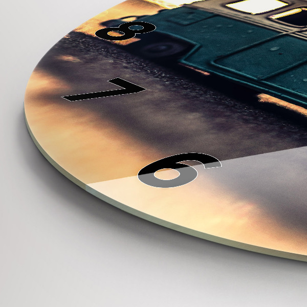 Kerek fali üvegóra Lakókocsi a tengerparton