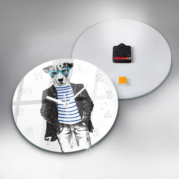 Kerek fali üvegóra Kutya az emberi testben