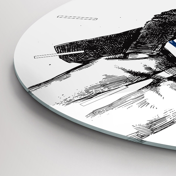 Kerek fali üvegóra Kutya az emberi testben