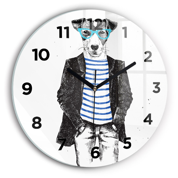 Kerek fali üvegóra Kutya az emberi testben