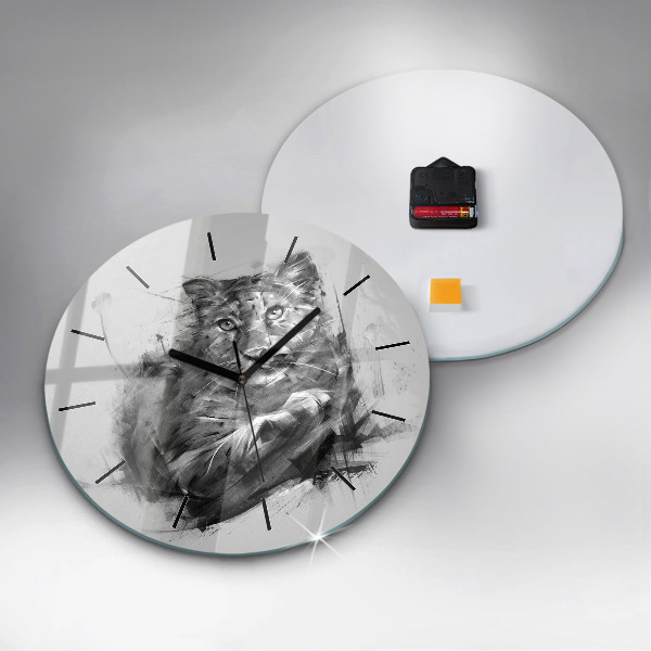 Kerek fali üvegóra Festett oroszlán