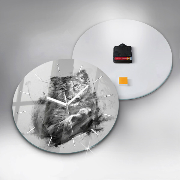 Kerek fali üvegóra Festett oroszlán