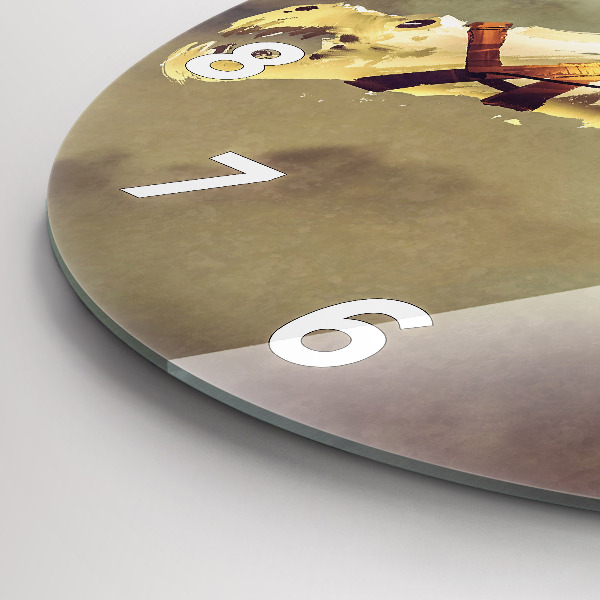 Kerek fali üvegóra Sárkánylovas illusztráció