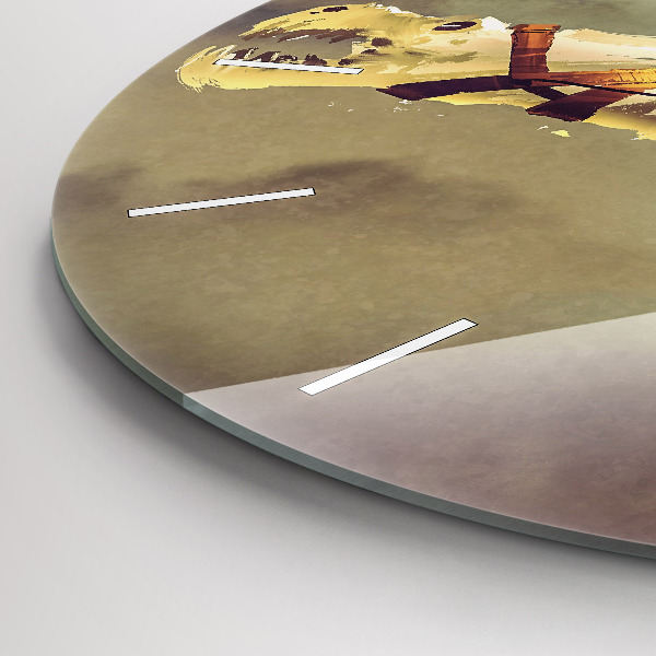 Kerek fali üvegóra Sárkánylovas illusztráció