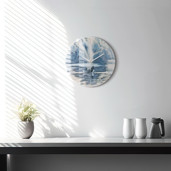 Kerek fali üvegóra Téli Łódka-tó