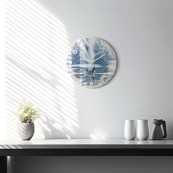 Kerek fali üvegóra Téli Łódka-tó