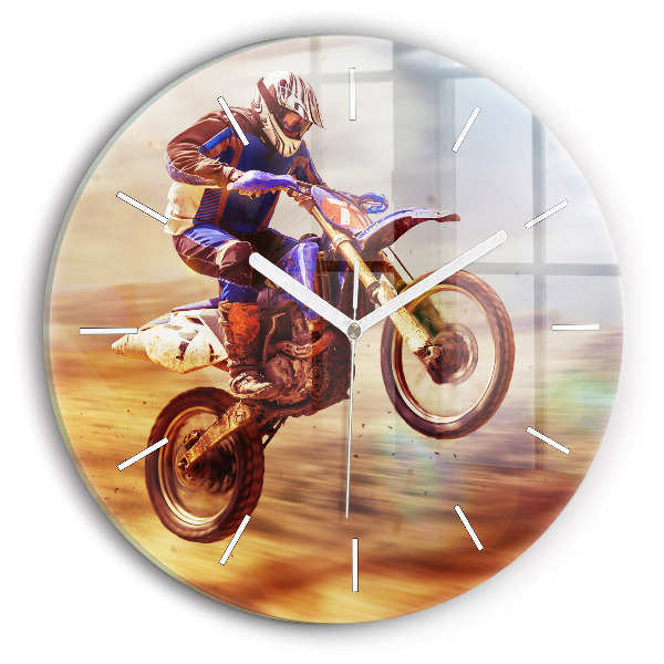Kerek fali üvegóra Motocross Enduro