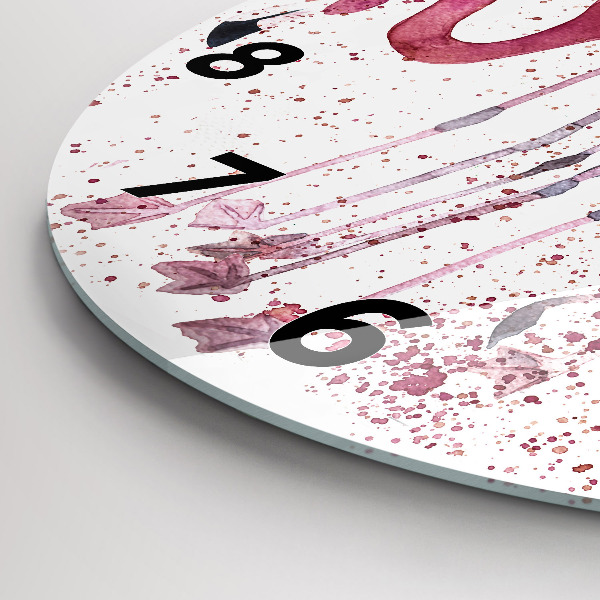 Kerek fali üvegóra Egy csomó flamingót