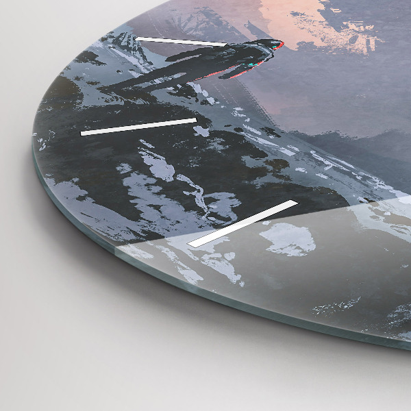 Kerek fali üvegóra Űrhajósok absztrakt