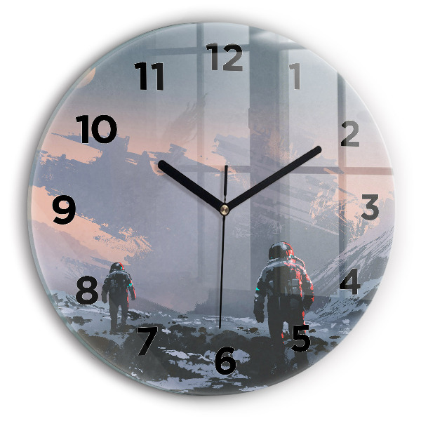 Kerek fali üvegóra Űrhajósok absztrakt