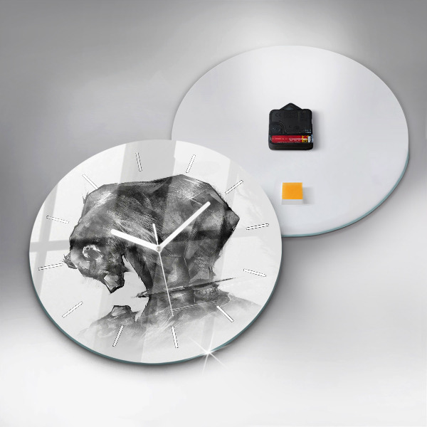 Kerek fali üvegóra Rajzfilm medve