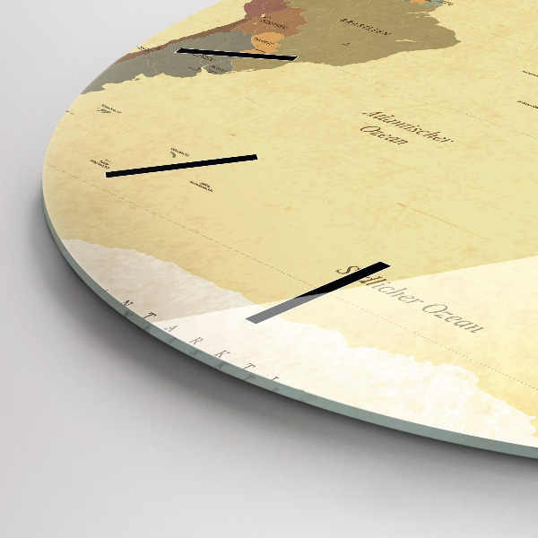 Kerek fali üvegóra Vintage világtérkép