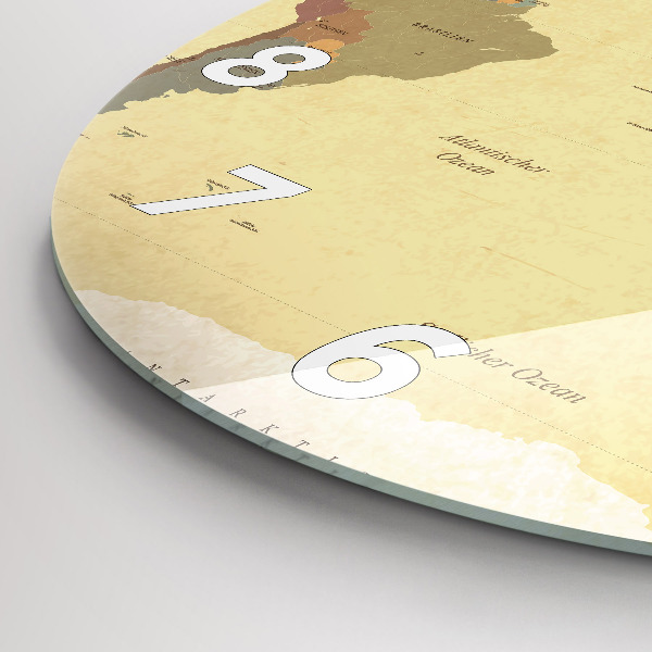 Kerek fali üvegóra Vintage világtérkép