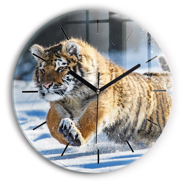 Kerek fali üvegóra Ugró tigris