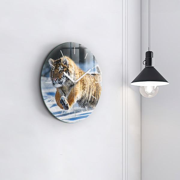 Kerek fali üvegóra Ugró tigris