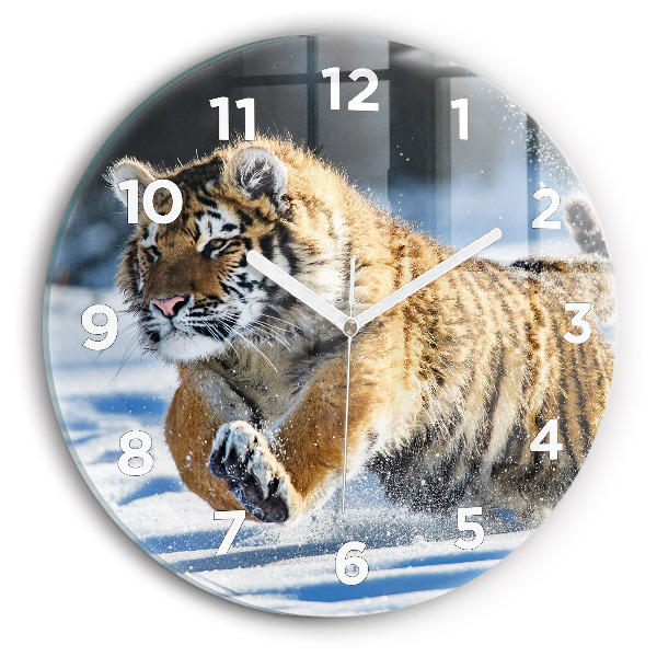 Kerek fali üvegóra Ugró tigris