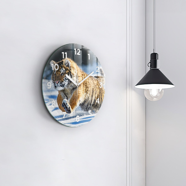 Kerek fali üvegóra Ugró tigris