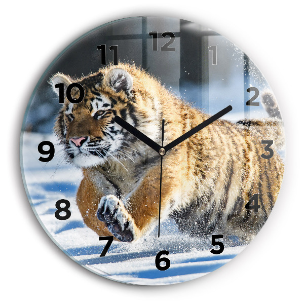 Kerek fali üvegóra Ugró tigris