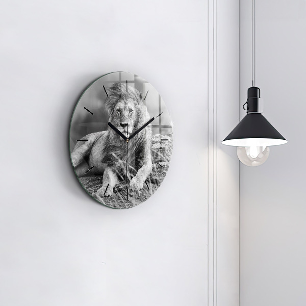 Kerek fali üvegóra Absztrakció - Oroszlán