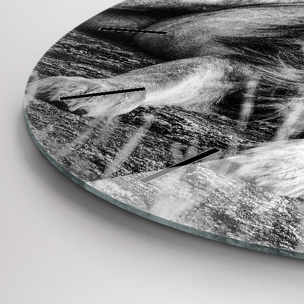 Kerek fali üvegóra Absztrakció - Oroszlán