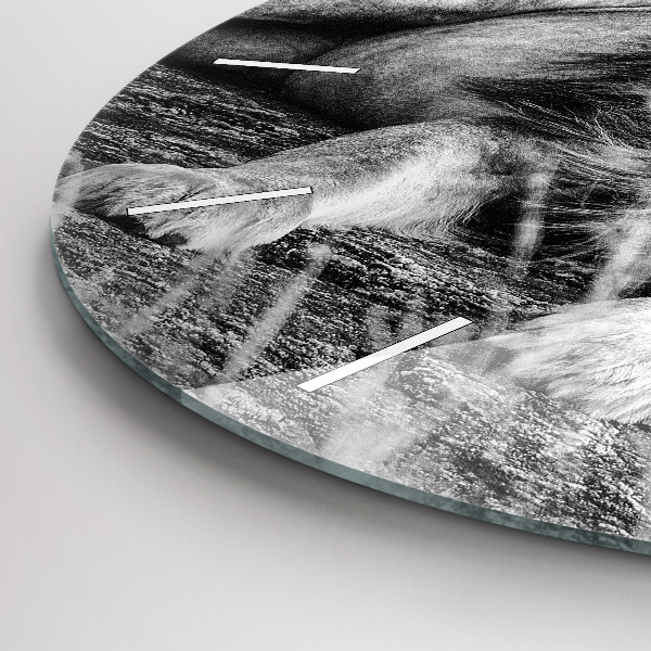 Kerek fali üvegóra Absztrakció - Oroszlán