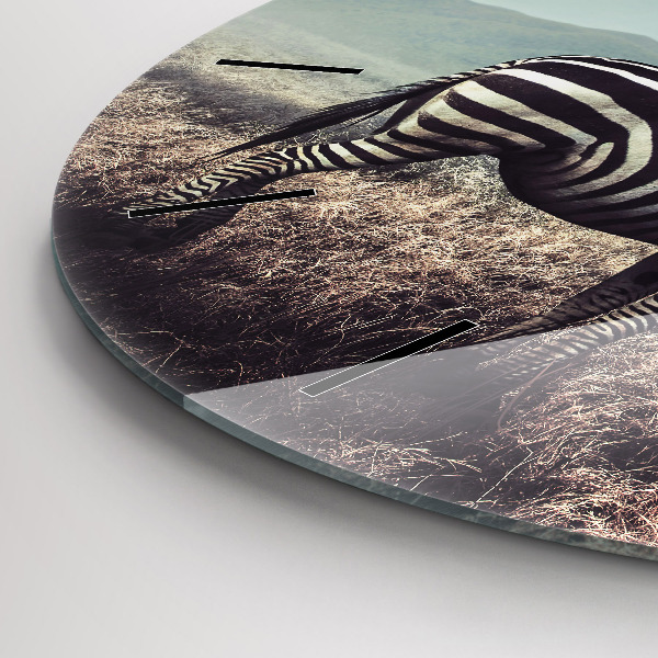 Kerek fali üvegóra Zebra – Absztrakció