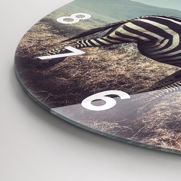 Kerek fali üvegóra Zebra – Absztrakció