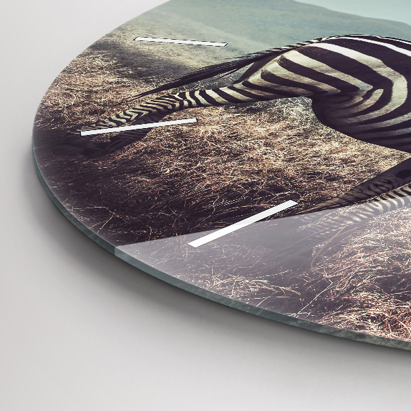 Kerek fali üvegóra Zebra – Absztrakció